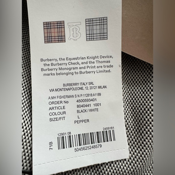 NWT Burberry Ladies Logo-Print Fisherman Bucket Hat sz L leather trim - Picture 12 of 14